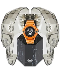 Philipp Plein Unisex The Skull Scuba Duba Orange Silicone Strap Watch 44mm