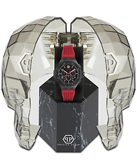 Philipp Plein Men's Chronograph Red Silicone Strap Watch 46mm