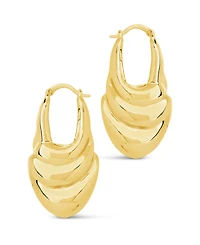 Sterling Forever Silver-Tone or Gold-Tone Chunky Manon Hoops
