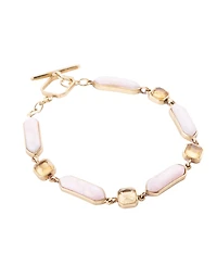 Barse Etta Genuine Pink Opal and Yellow Quartz Abstract Link Bracelet