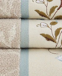 Madison Park Cotton 6-Pc. Embroidered Serene Jacquard Towel Set