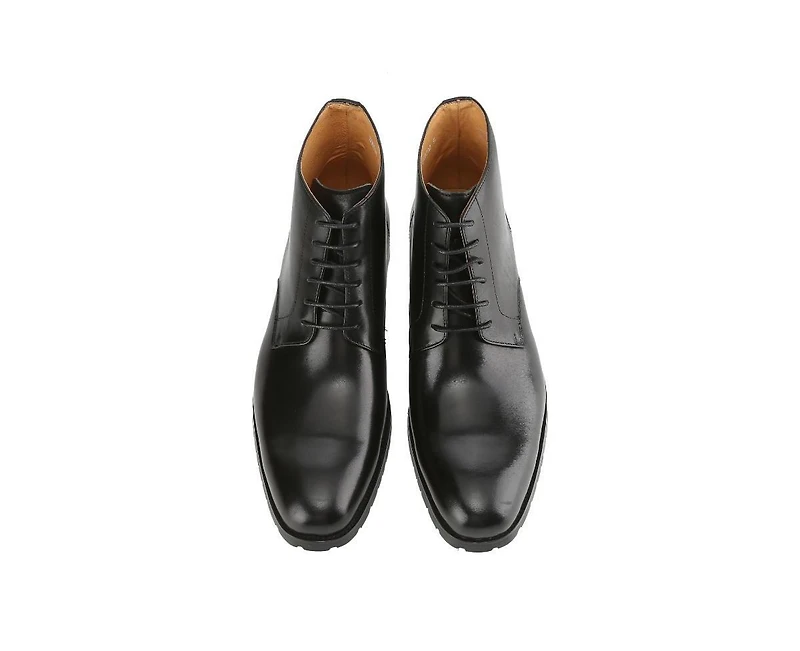 Gino Vitale Men's Handcrafted Genuine Leather Lace-Up Dress Boot