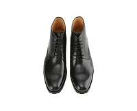 Gino Vitale Men's Handcrafted Genuine Leather Lace-Up Dress Boot