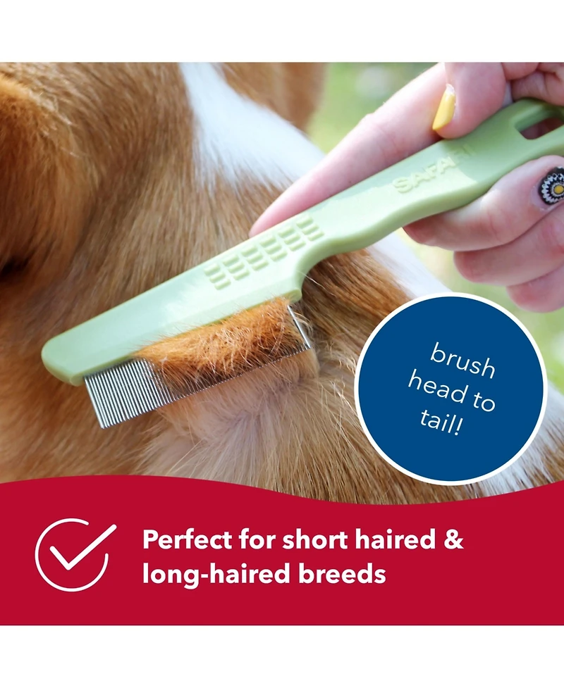 Coastal Pet Safari by Dog Grooming Bundle - Dog Double Row Flea Comb, Deluxe Dog Nail Trimmer & Soft Slicker Dog Brush