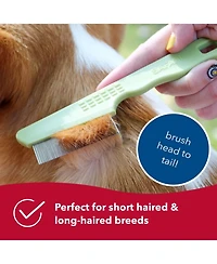 Coastal Pet Safari by Dog Grooming Bundle - Dog Double Row Flea Comb, Deluxe Dog Nail Trimmer & Soft Slicker Dog Brush