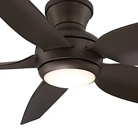 52" Casa Vieja Modern Industrial Hugger Indoor Outdoor Ceiling Fan with Led Light Remote Control Bronze Damp Rated for Patio Exterior House Home