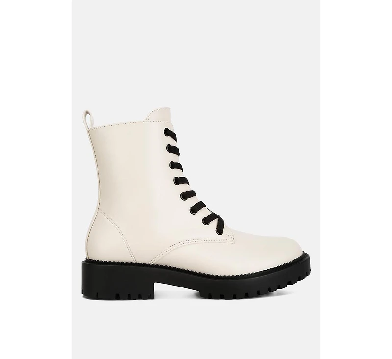 Forter Faux Leather Lace Up Boots Women