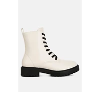 Forter Faux Leather Lace Up Boots Women