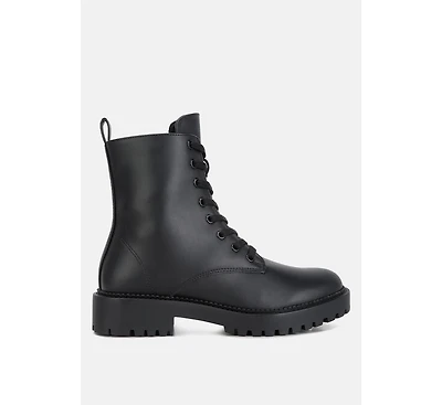 forter faux leather lace up boots