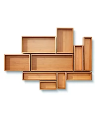 Seville Classics 10-Piece Bamboo Storage Organizer Box Set
