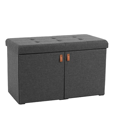 Seville Classics Cushioned Ottoman Shoe Storage Bench
