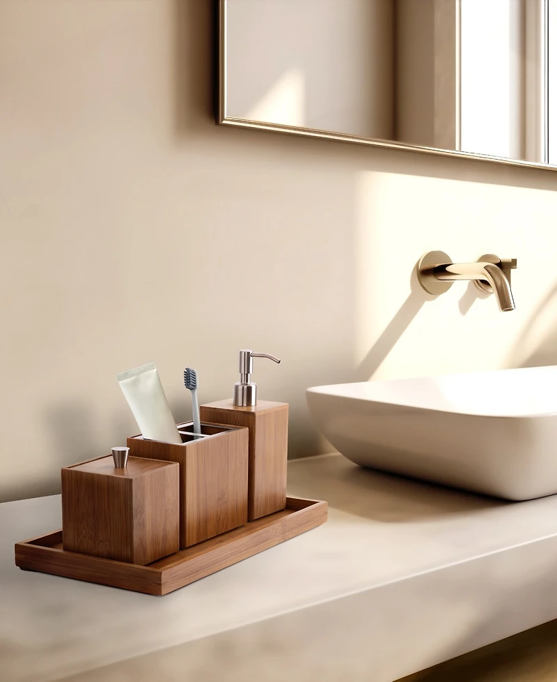 Seville Classics 5-Piece Bamboo Bath and Vanity Set