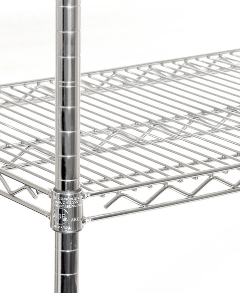 Seville Classics UltraDurable 5-Tier Nsf Steel Wire Shelving System, 60" W x 18" D x 72"-76" H