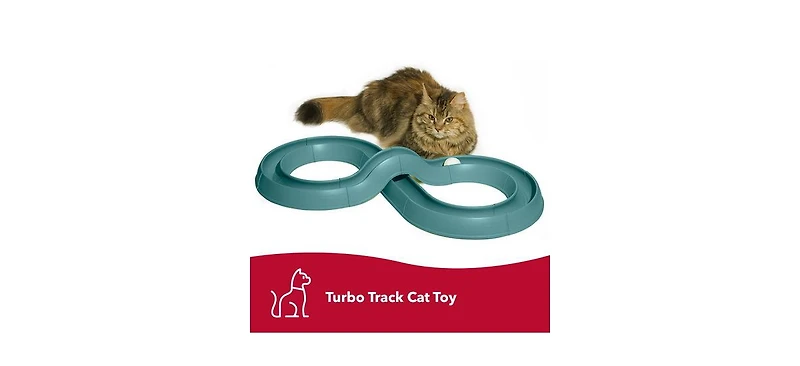 Coastal Pet Turbo Track Cat Toy - Cat Ball Toy & Racetrack - Easy Assembly - Slate Blue (1 Pack)