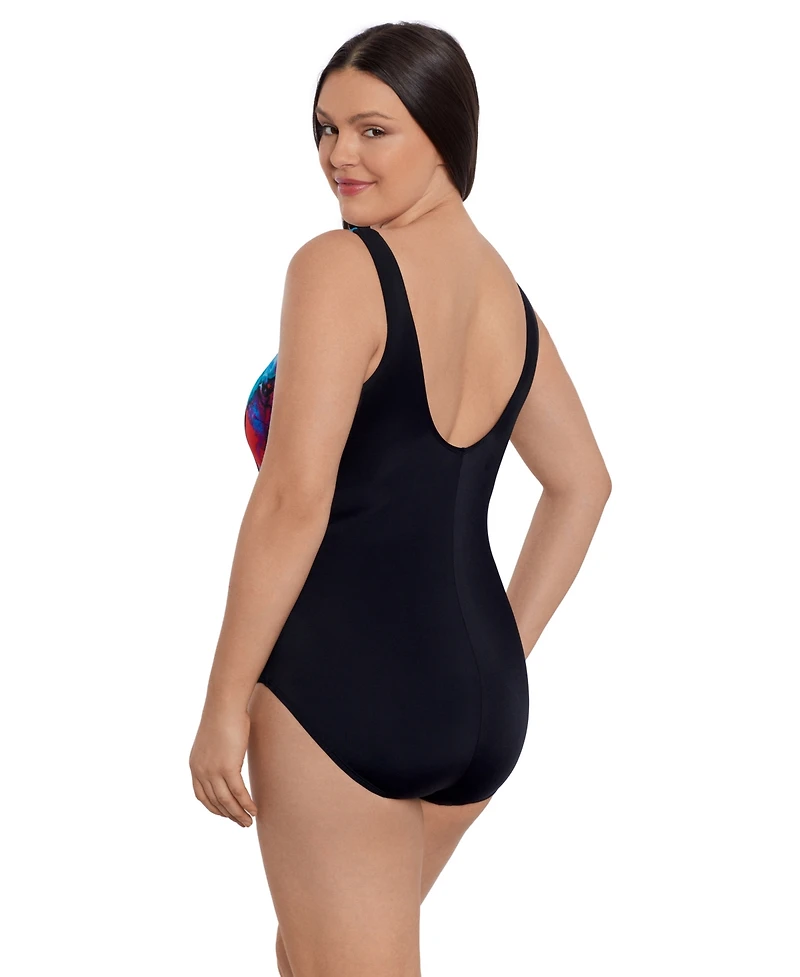 Longitude by Mimi Flamingo Women's Twist Pull Sash Tank One-Piece Swimsuit