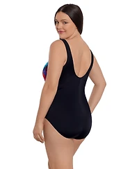 Longitude by Mimi Flamingo Women's Twist Pull Sash Tank One-Piece Swimsuit