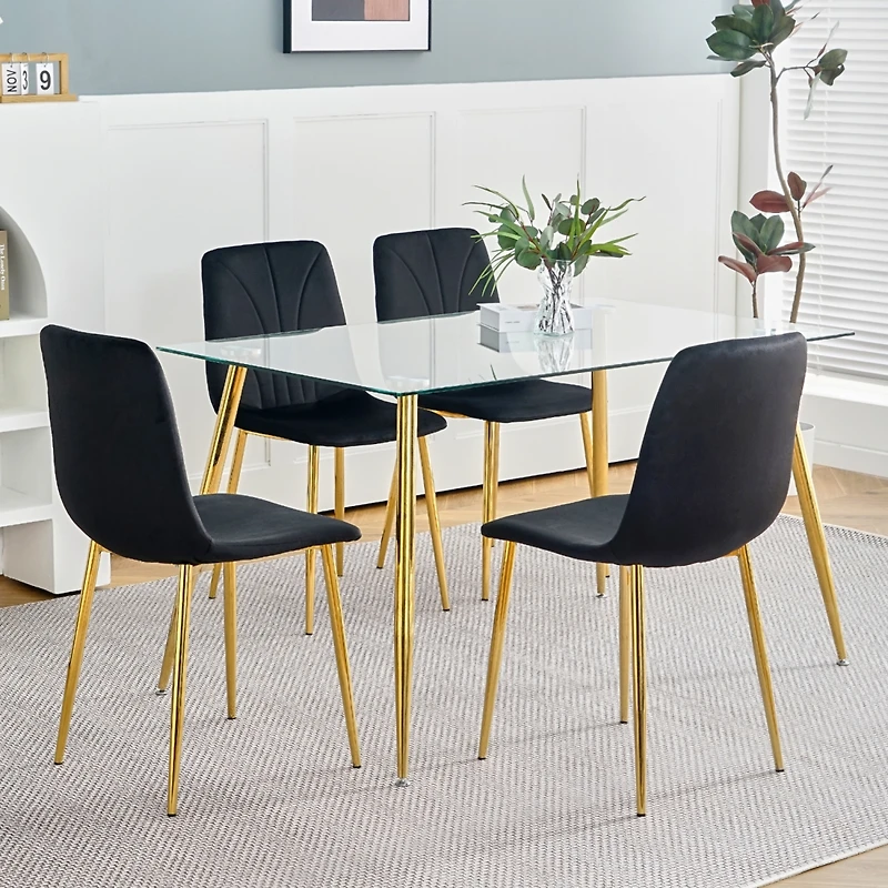 Simplie Fun Set of 4 Modern Black Dining Chairs