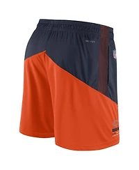 Men's Nike Navy, Orange Chicago Bears Sideline Primary Lockup Performance Shorts