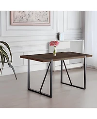 Streamdale 55" Rustic Industrial Mdf Walnut Dining Table