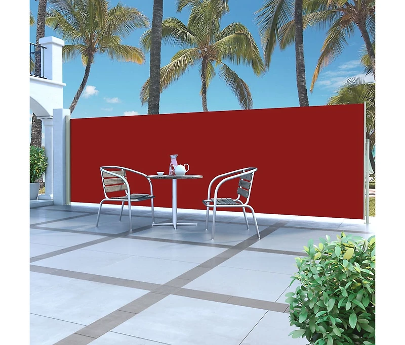 Retractable Side Awning 63"x196.9" Red
