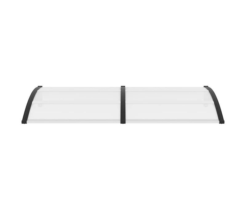 vidaXL Door Canopy Black and Transparent 78.7"x29.5" Pc