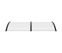 vidaXL Door Canopy Black and Transparent 78.7"x29.5" Pc