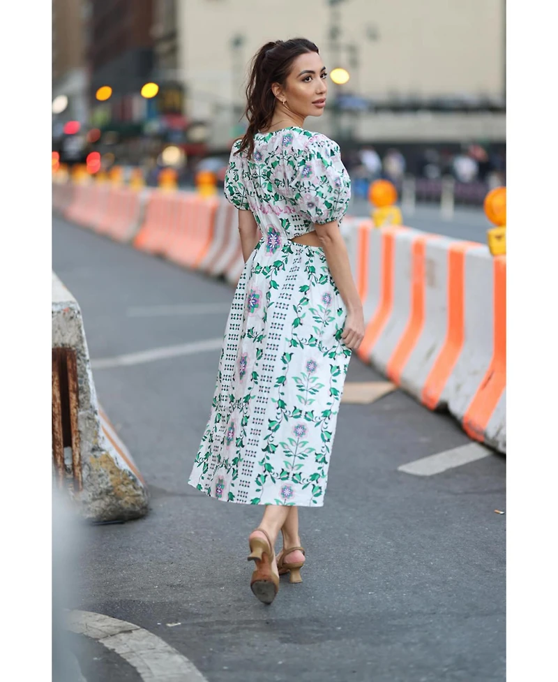 Jessie Zhao New York Danielle Green Garden Midi Dress