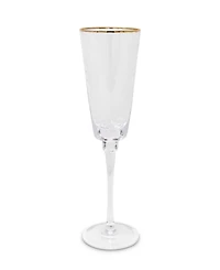 Vivience Square Shaped Rim Hammered Flute Glasses, Set of 6
