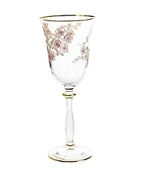 Vivience Floral Design Wine Glasses 6.25 oz, Set of 4