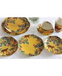 Jessie Zhao New York Amazon Rainforest Bone China Dinner Plate In Yellow