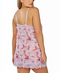 iCollection Plus 1Pc. Brushed Floral Chemise Nightgown