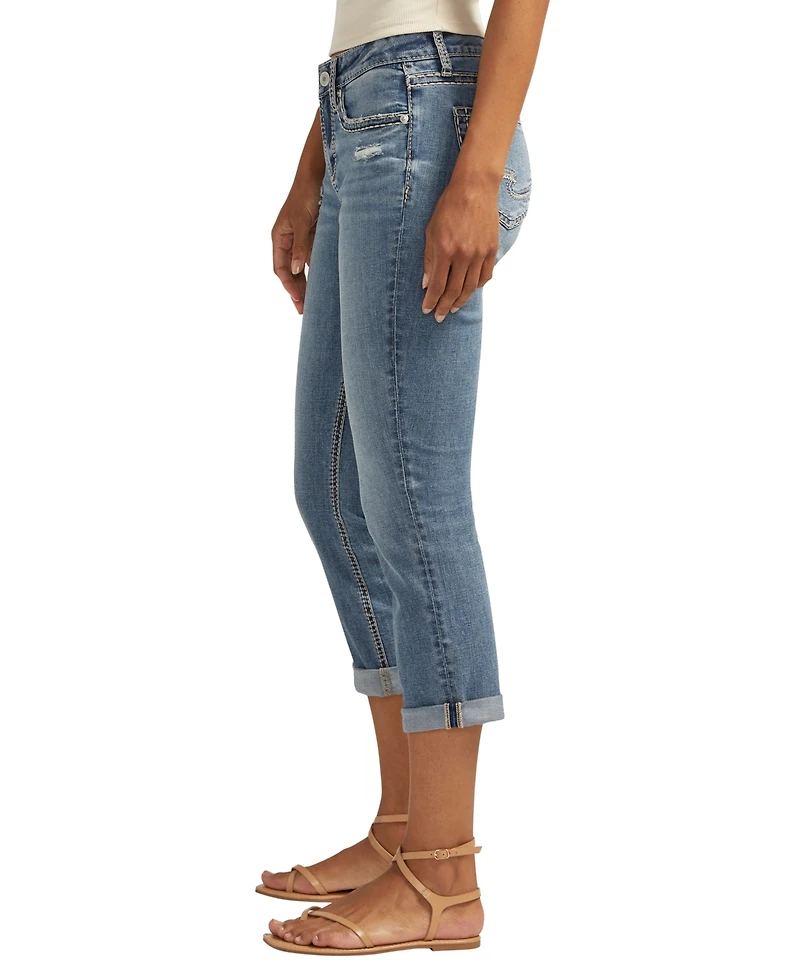 Silver Jeans Co. Women's Suki Mid Rise Curvy Fit Capri