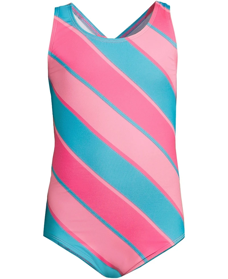 Lands' End Big Girls Plus Chlorine Resistant One Piece Upf 50 Swimsuit