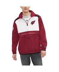 Men's Tommy Hilfiger Cardinal, White Arizona Cardinals Carter Half-Zip Hooded Top
