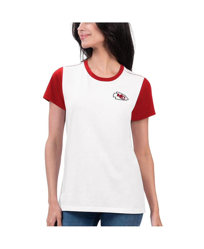 Women's G-iii 4Her by Carl Banks White, Red Kansas City Chiefs Fashion Illustration T-shirt