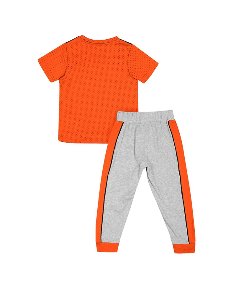 Toddler Boys and Girls Colosseum Orange, Heather Gray Oklahoma State Cowboys Ka-Boot-It Jersey Pants Set