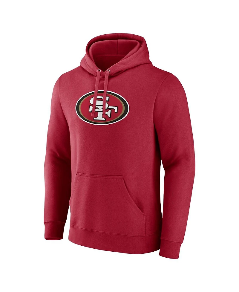 Men's Fanatics Scarlet San Francisco 49ers Primary Logo Fleece Pullover Hoodie