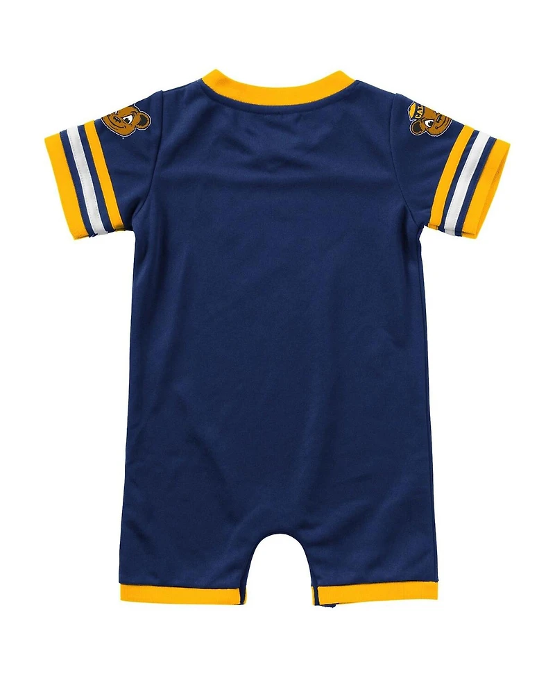 Baby Boys and Girls Colosseum Navy Cal Bears Bumpo Football Logo Romper