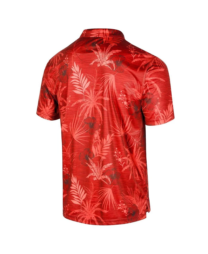 Men's Colosseum Red Utah Utes Palms Team Polo Shirt