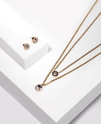 Dkny Logo Crystal Ring Stud Earrings