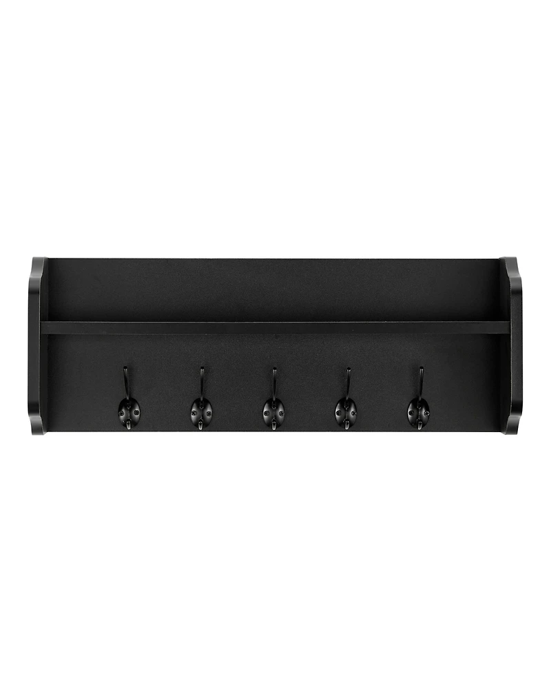 Entryway Floating Utility Wall Shelf with Hooks