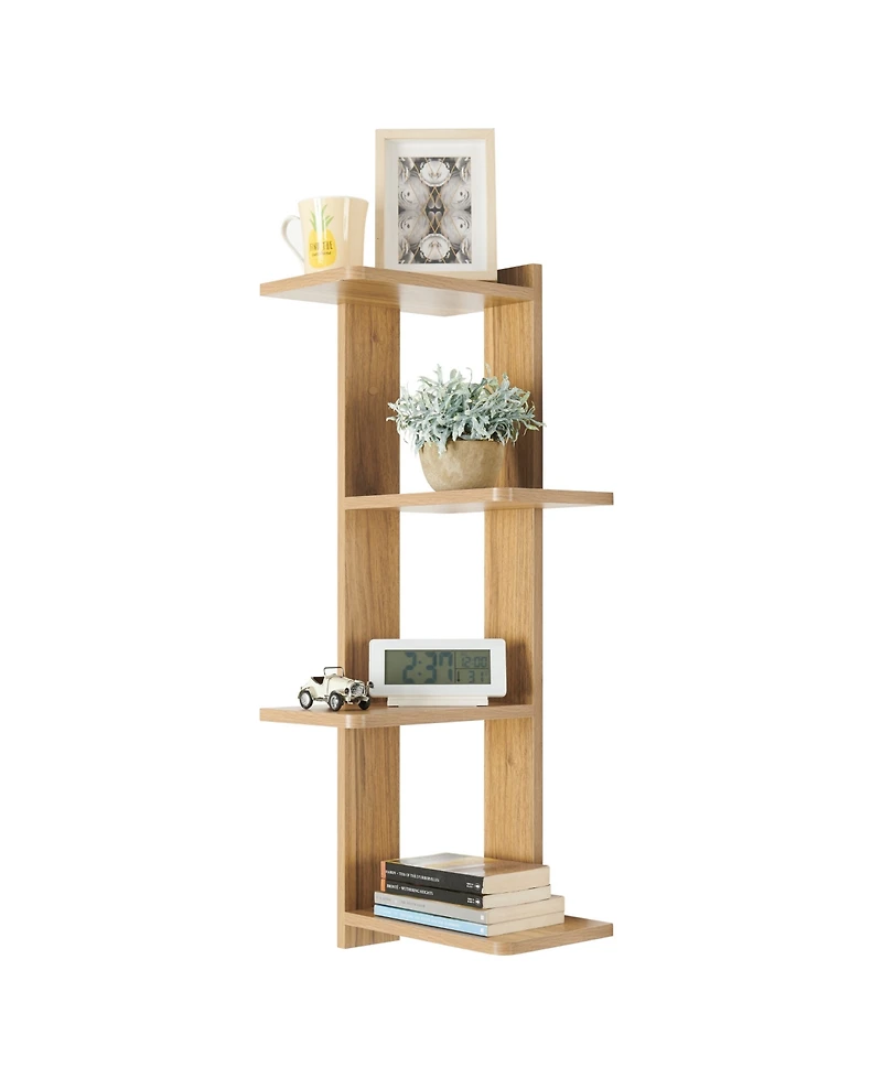 Danya B Alvar Corner 4-Tier Floating Ledge Column Wall Shelf
