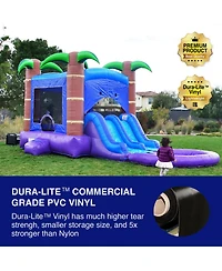 HeroKiddo Enchanted Forest Commercial Grade Bounce House Water Slide with Splash Pool for Kids and Adults (with Blower), Basketball Hoop, Outdoor Indo