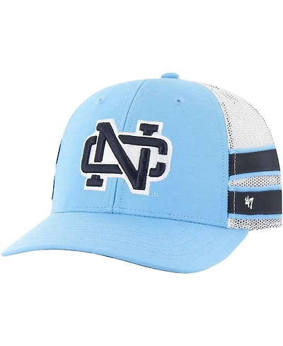 Men's '47 Brand Carolina Blue Distressed North Carolina Tar Heels Straight Eight Adjustable Trucker Hat
