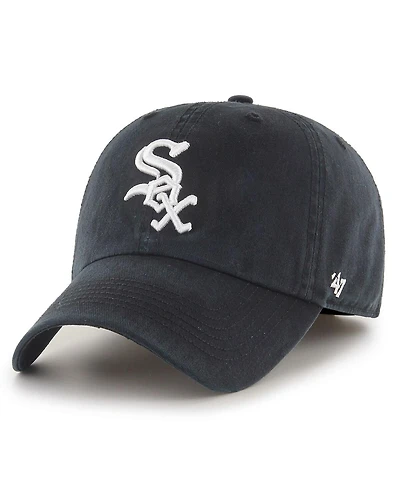 Men's '47 Brand Black Chicago White Sox Franchise Logo Fitted Hat