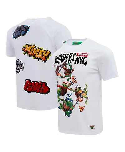 Men's and Women's Freeze Max White Teenage Mutant Ninja Turtles Defenders of Nyc Graphic T-shirt