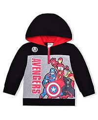 Little Boys and Girls Black The Avengers Graphic Quarter-Zip Hoodie