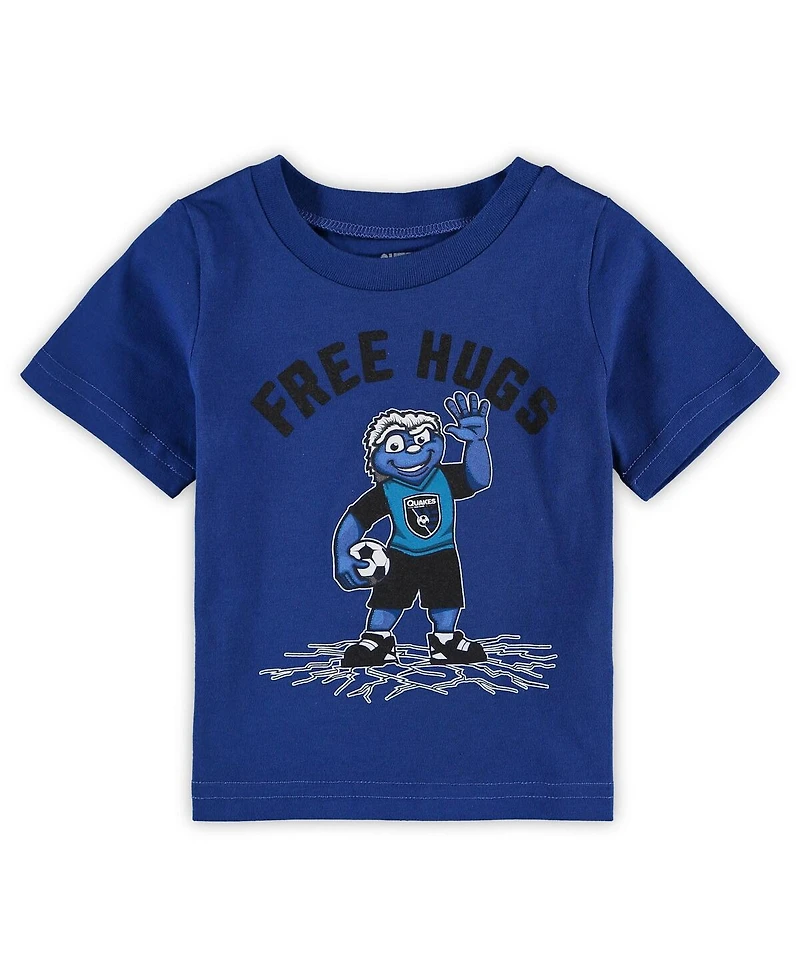 Baby Boys and Girls Blue San Jose Earthquakes Free Hugs Mascot T-shirt