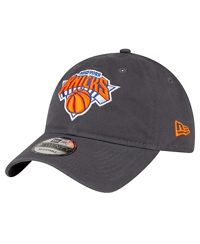 Men's New Era Charcoal New York Knicks Team 2.0 9TWENTY Adjustable Hat
