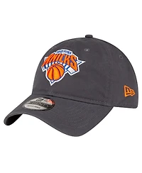 Men's New Era Charcoal New York Knicks Team 2.0 9TWENTY Adjustable Hat